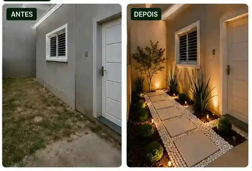 Imagens Antes e Depois do projeto